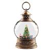 Christmas Decorative Music Box With LED Light Crystal Ball Santa Figurine Tree Ornament Home Holiday Display