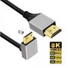 90 Degree Angled 8K 5K Micro Mini HDMI To HDMI-compatible 2.1V Cable for TV PC Digital Camera Tablet Mini Hdmi To Hdmi cable