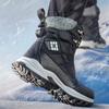 Men's Winter Warm Snow Boots Water Resistant Lace-Up Faux Fur Lining Mid Calf Ankle Booties Non-Slip Outdoor Walking Hiking Work Boots Shoes for Men