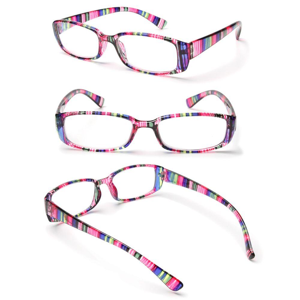 Unisex Vision Care Print Stripe Diopter Eyeglasses Retro Frame Reading Glasses Presbyopic Eyewear