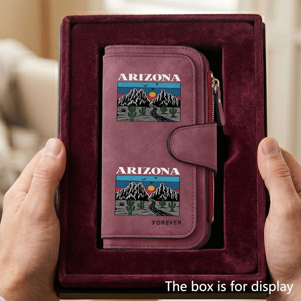 Arizona Desert Unique Large Capacity Men's Wallet with Business Card Slot and Cash Pocket Perfect for Formal Occasions Office Daily Use Ideal Gift