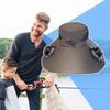 Wide Brim Solar Fisherman Hat Rechargeable Fan Outdoor Sun Hat for Camping Hiking UV Protection Fan Hat Father's Day Gift