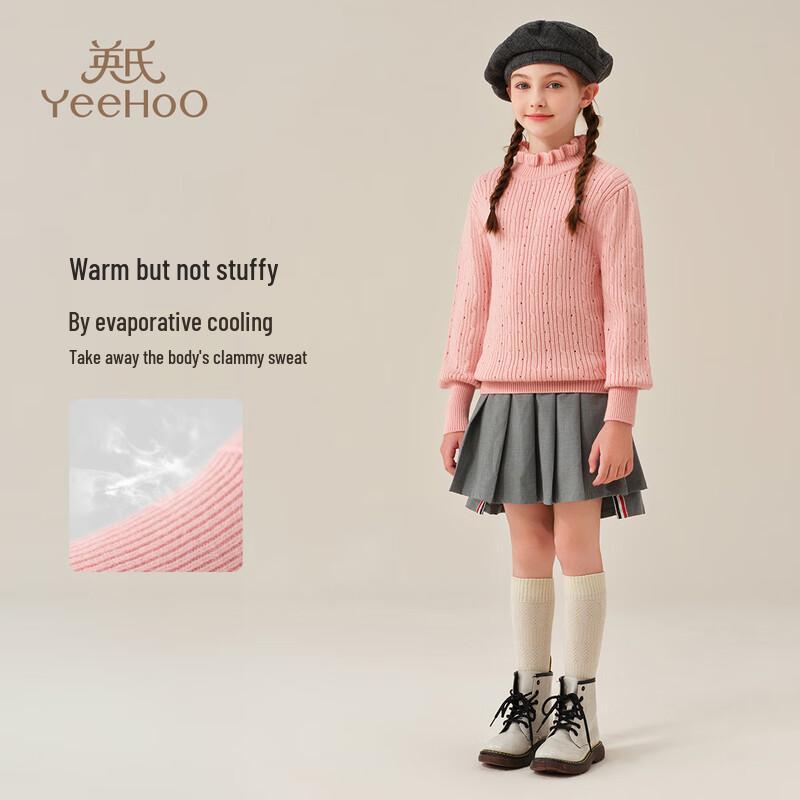 Yeehoo Girls' Wool-Blend Half-Mock Neck Knit Sweater