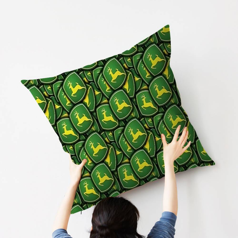 Agricultural Equipment J-John Deere Cushion Cover Car Throw Pillow Case For Sofa Car Christmas Gift 40X40Cm 45X45Cm