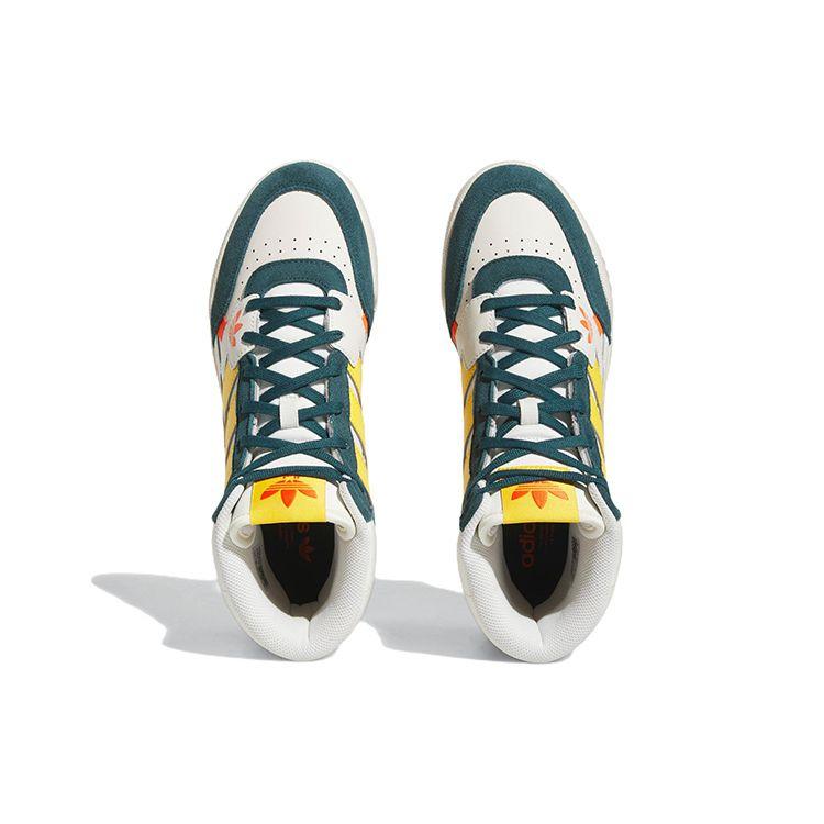 Adidas Оригинальные кроссовки Originals Drop Step, удобные, модные, легкие, прочные, нескользящие, с высоким верхом, унисекс, для скейтбординга, бело-зелено-желтые FZ5703