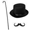 [COZENTA] шляпа фокусника для косплея трость поддельные усы набор костюмов фокусника