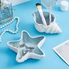 Starfish Jewelry Dish Ceramic Key Storage Tray Conch Desktop Organizer Ring Trinket Earrings Necklace Bracelet Storage Dish for Dresser Bedside Table