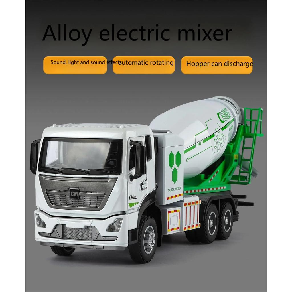 1/32 Самосвал-бетоносмеситель Строительная Машина Сплав Металл Литье под Давлением Модель Автомобиля Детская Игрушечная Машина со Звуком и Светом Оттяжка Подарок