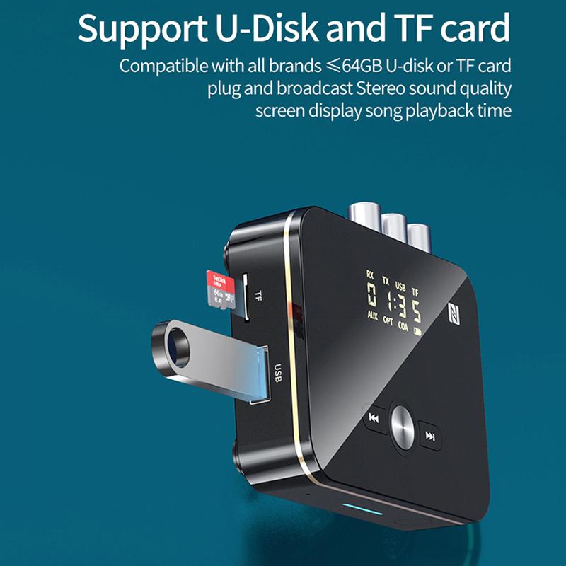 NFC Bluetooth 5,0 аудиоадаптер 3,5 мм AUX RCA беспроводной приемник-передатчик оптический/коаксиальный музыкальный адаптер для ТВ ПК автомобильный динамик