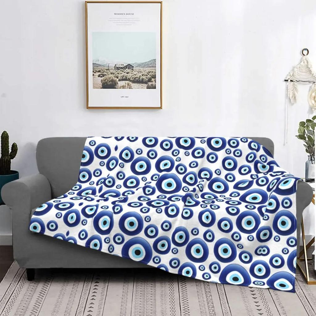 Bohemian blue eyes Printed Blanket for Sofa Bed Travel Camping Living Room Office Conditioning Blanket for All Seasons Gifts