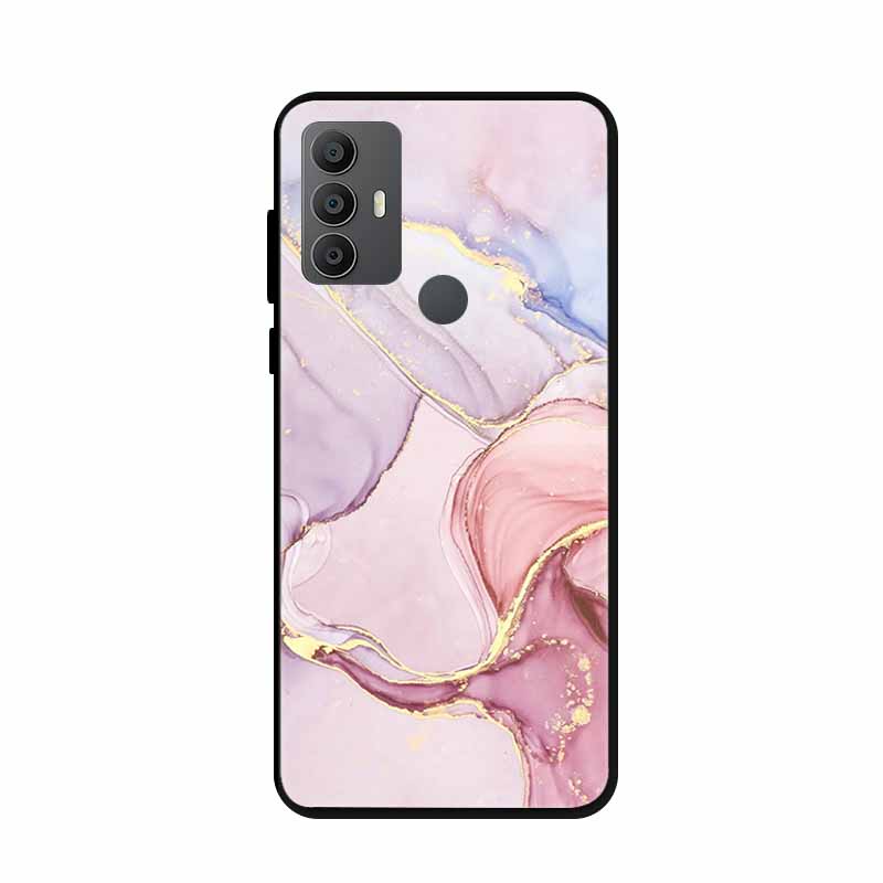 For Alcatel 1V 2021 Case 6002A 6002D 6.52" Marble Silicone TPU Soft Shockproof Phone Case for Alcatel 1V (2021) Covers Coque 1 V