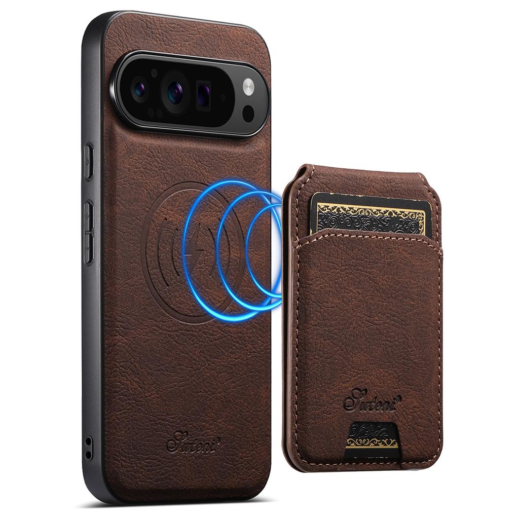 Vintage Leather Phone Case for Google Pixel 10 Pro XL Pixel9pro 8 8A 7 7A 6 6A Magnet Wireless Charging Card Holder Wallet Cover