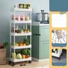 Storage Cart Multifunctional High Capacity Save Space 3/4-Tier Storage Movable Floor-Standing Rolling Vertical Shelf for Kitchen