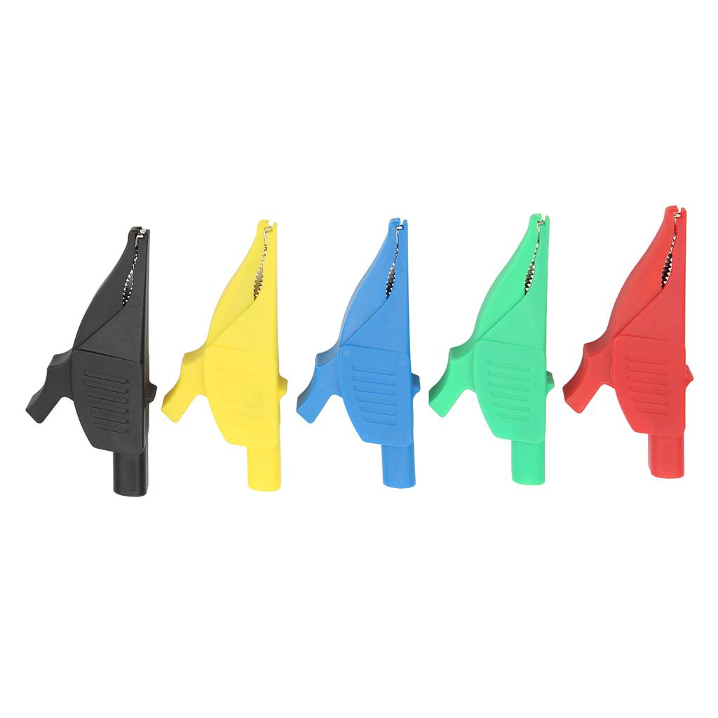 5Pcs Electric Test Clips Lightweight Safe 5 Colors Insulated Safety Multimeter Test Clips with 4mm Jack for Cars