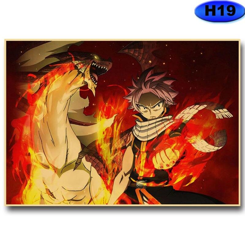 Anime Fairy Tail Posters Wall Stickers Kraft Paper Retro High Definition Poster Home Decor Living Room Bedroom Bar Decoration