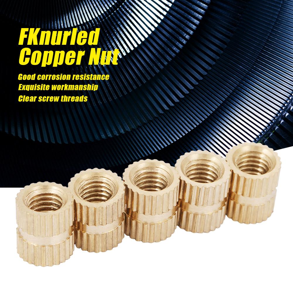 5мм Закрытый конец Вставка Накатанная медная гайка Крепежный аксессуар Встраиваемый набор накатанных гаек(M5*7)