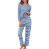 Новая модная повседневная пижама, домашняя одежда, комплекты с рубашками с длинным рукавом и длинными брюками для женщин на осень и зиму