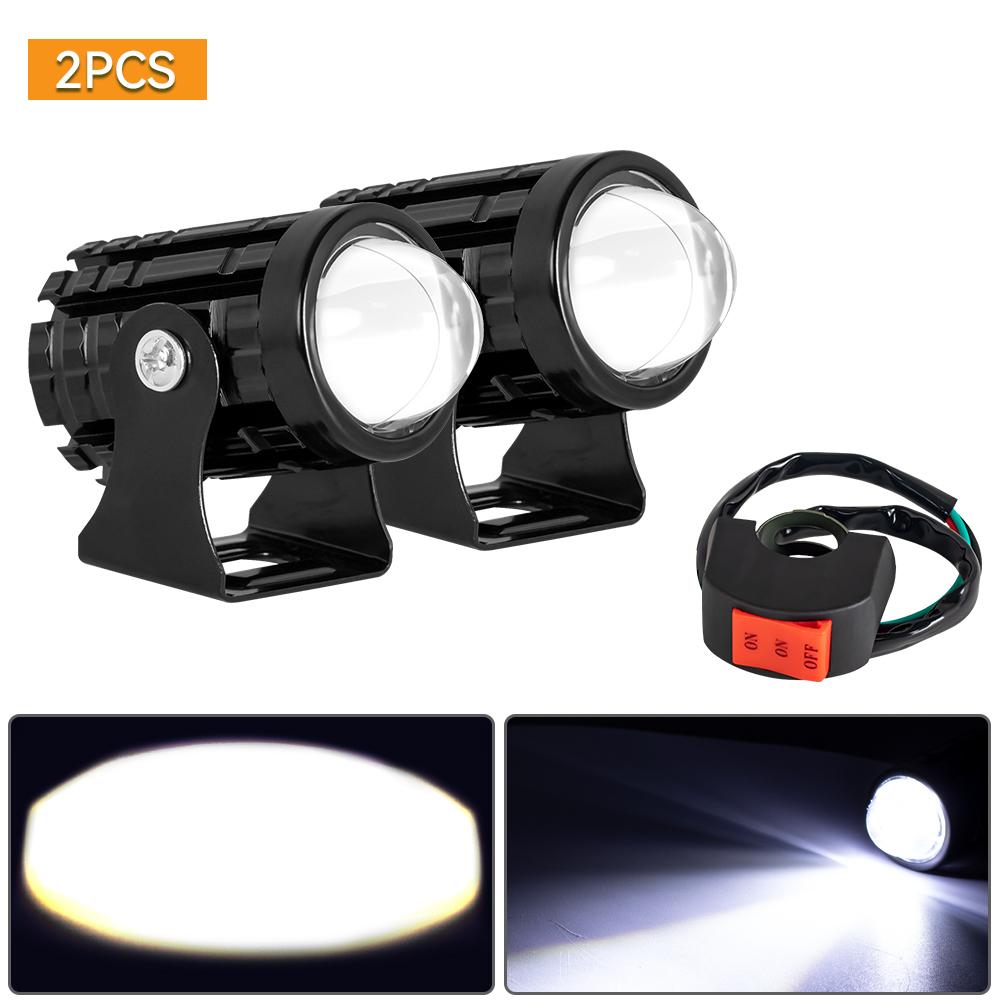 Moto Fog Auxiliary Motorcycle Headlight Spotlights Super Bright Motorcycle LED Explorers Headlight Projector Fisheye Lens LED