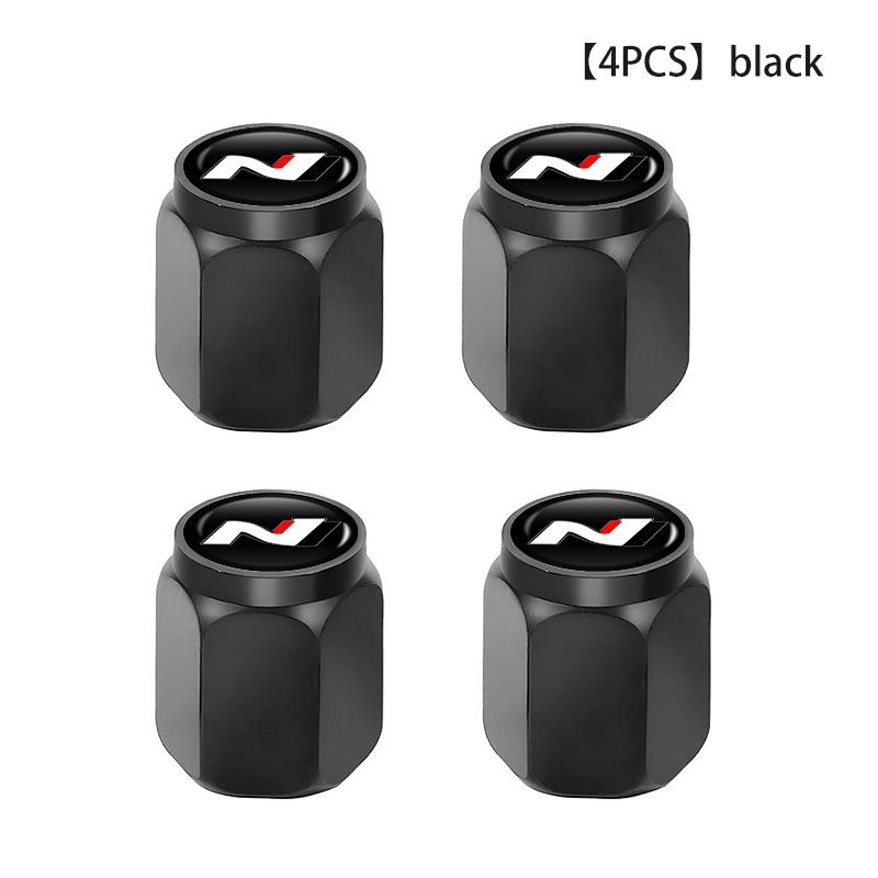 For Hyundai 4pcs Anti Theft Car Tire Valve Caps Universal Auto Wheel Stem Covers N LINE i30 i20 Sonata Accent Tucson Elantra XX42