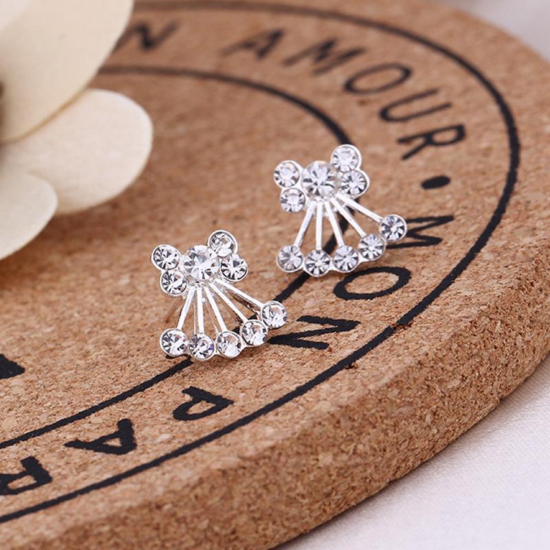 Серьги-гвоздики Anting из корейского серебра, блестящие женские серьги-гвоздики в форме сердца, ювелирные изделия в подарок