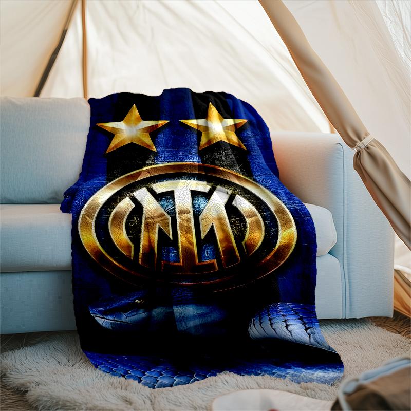 1PC F.C. Internazionale Milano Printed Soft Flannel Blanket Throw for Adult Bedroom Living Room Sofa Camping Travel Fan gifts Christmas Gifts