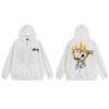 Unisex Hooded Zip-Up Sweatshirt Oversized Cotton Long Sleeve Casual Pullover