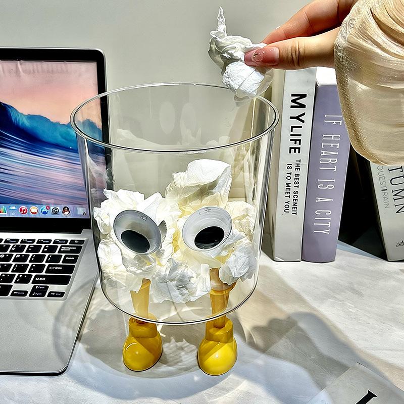 Милый прозрачный мусорный бак для дома и офиса