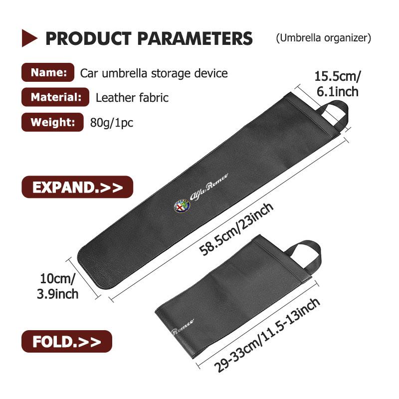 Car Umbrella Storage Bag Foldable Handheld Rainproof Cover For Alfa Romeo 159 Giulietta Giulia 147 Mito 156 159 166 GT Stelvio