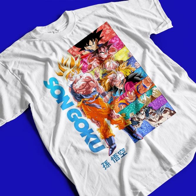 Аниме Dragon Ball Сон Гоку Мужская Женская Летняя Футболка Принт Харадзюку Оверсайз Короткий Рукав Свободная Повседневная Удобная Y2k Топ