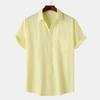 Mens Solid Color Short Sleeve Casual Shirt 2026 Loose Fit Business-Casual Wear Office Outing