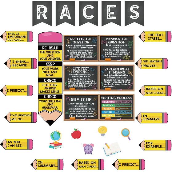 Набор для доски объявлений «Стратегия письма для гонок Pasimy», Плакаты «Процесс письма» для украшения класса, Алфавит для гонок, Карандаш с предложениями, Плакат