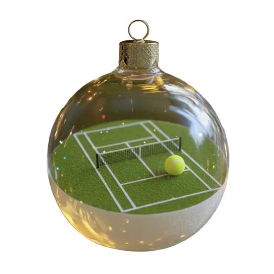 Спортивный мяч Рождественские украшения 3D Украшение Снежный шар со спортивными микросценками Прозрачный пластиковый подвесной шар для рождественской елки Домашний декор