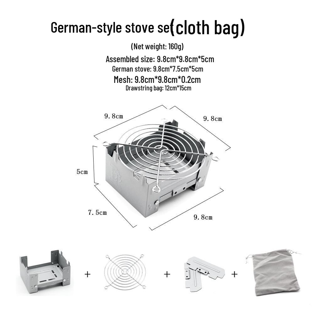 Portable Folding Alcohol Camping Stove - German Solid Fuel Cookware