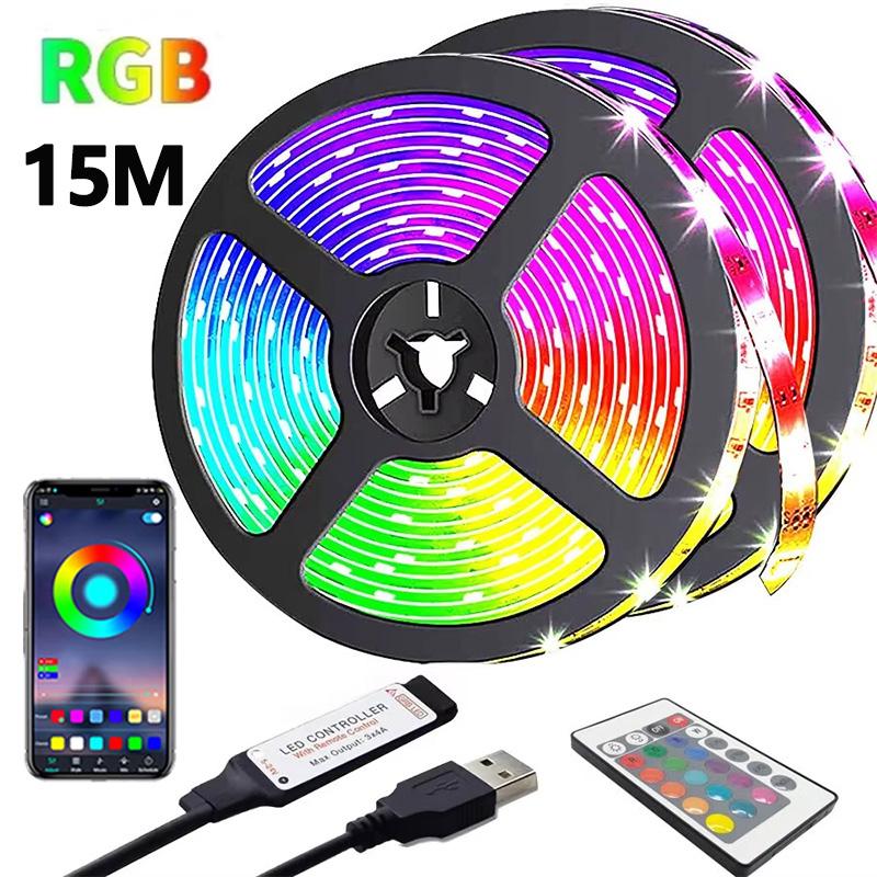 Светодиодная RGB лента DC5V 1-30 м USB Bluetooth Инфракрасный 24-кнопочный пульт дистанционного управления Гибкая лента для лампы для фестиваля, вечеринки, ТВ, стола, спальни