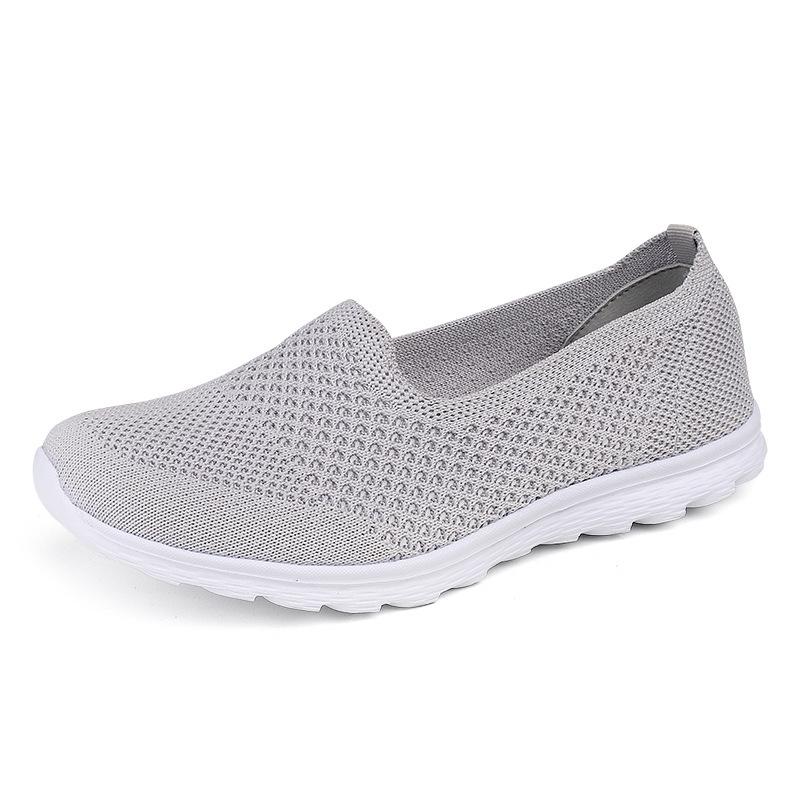 Summer Women's Lazy Shoes Hollow Mesh Lightweight Fly-woven One-pedal Large-size Mesh Shoes