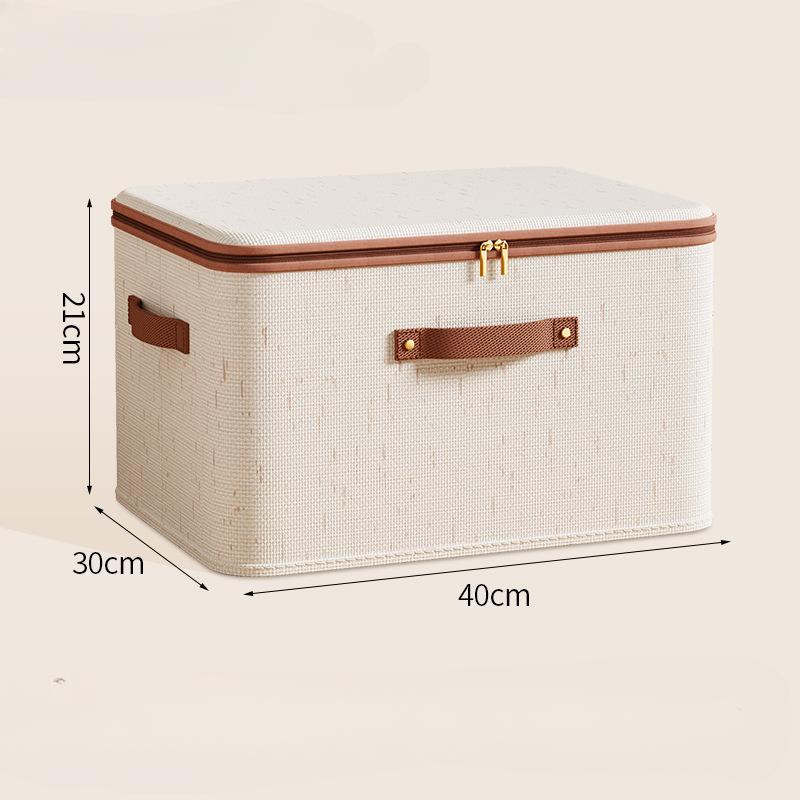 Льняные коробки для хранения на молнии, органайзеры из нетканого материала для одежды, для организации дома, спальни, шкафа, включают полезных помощников