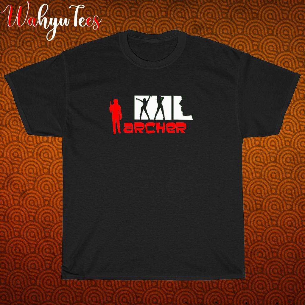 New Archer Cartoon Logo Black/Grey/Navy/White Size S-5XL Unisex T-Shirt
