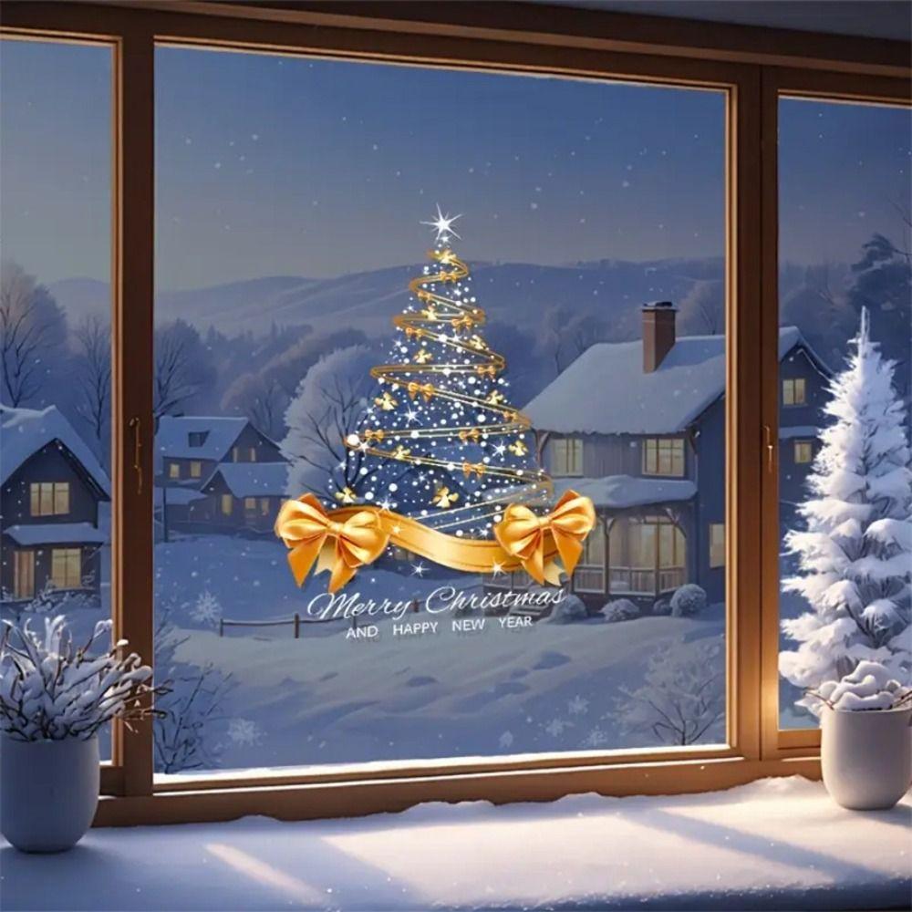 Static Cling Christmas Window Sticker PVC Holiday Window Sticker Christmas Decorating