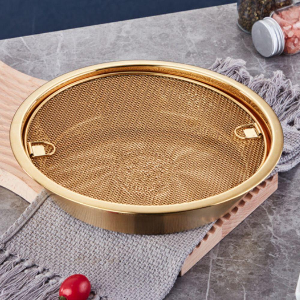 Fine Mesh Oil Filter Tray With Drainer Net Snack Serving Dish Fruit Drain Basket Tempura