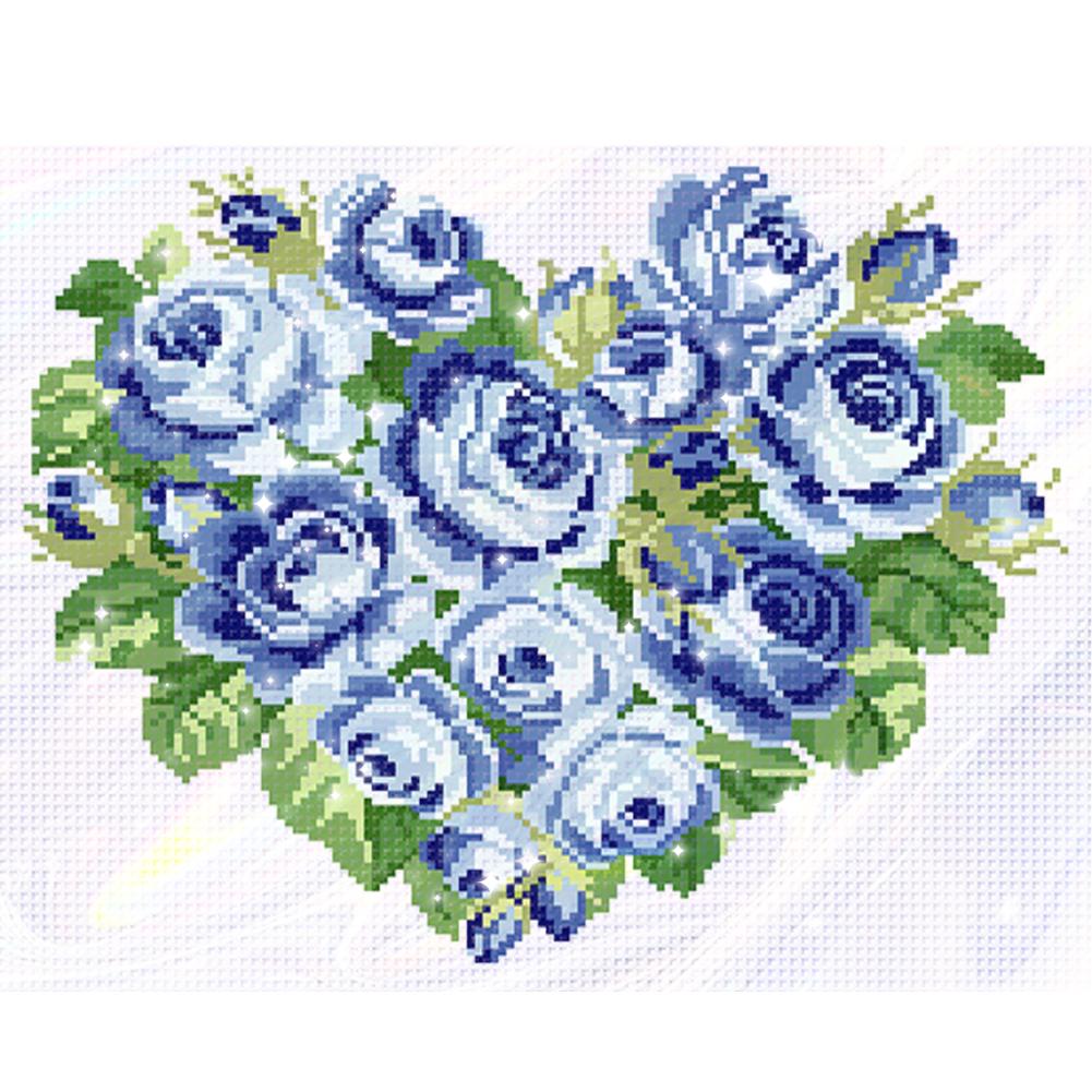Частичная вышивка бисером печатный 9CT цветок вышивка крестом набор для домашнего искусства #