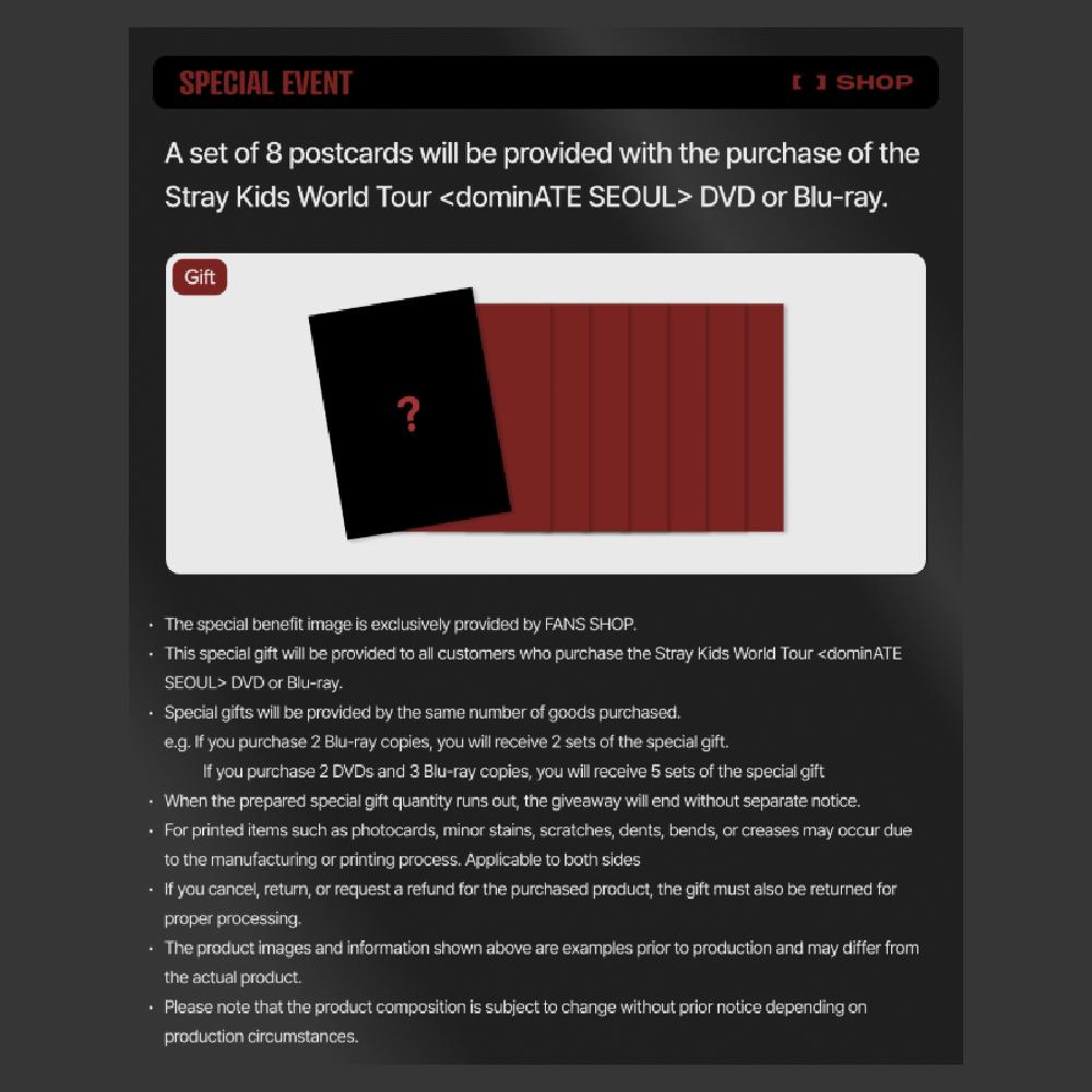 Pre-order Stray Kids World Tour dominATE SEOUL Blu-ray & POB
