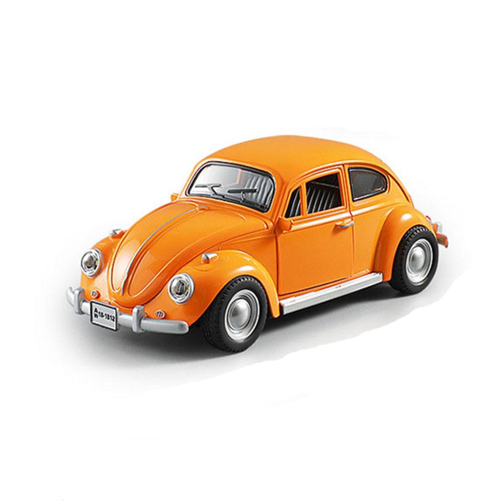 1:18 Alloy Beetle 1955 Cars Diecast Toys Miniature Models 4 Doors Opened Wheel Pull Back Metal Vehicles for Boys Birthday Gifts