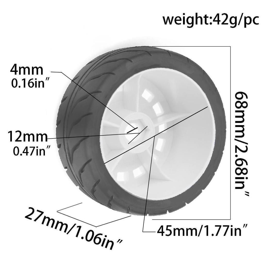 4 Pieces RC Car Tires Simulation Wheel Tire Model DIY Spare Parts Remote Toy Easy