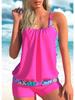 New High Quality, Comfortable, Sexy Women's Colorful Spotted Leopard Print Swimwear Vest Shorts Two Piece Set S-6XL