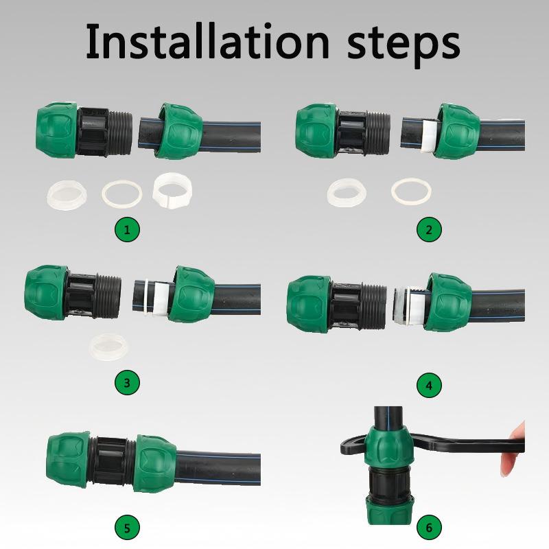 2pcs PVC PE Pipe Quick Connector Agricultural Irrigation System Garden Sprinkler Water Pipe Fittings Valve Elbow 20/25/32mm