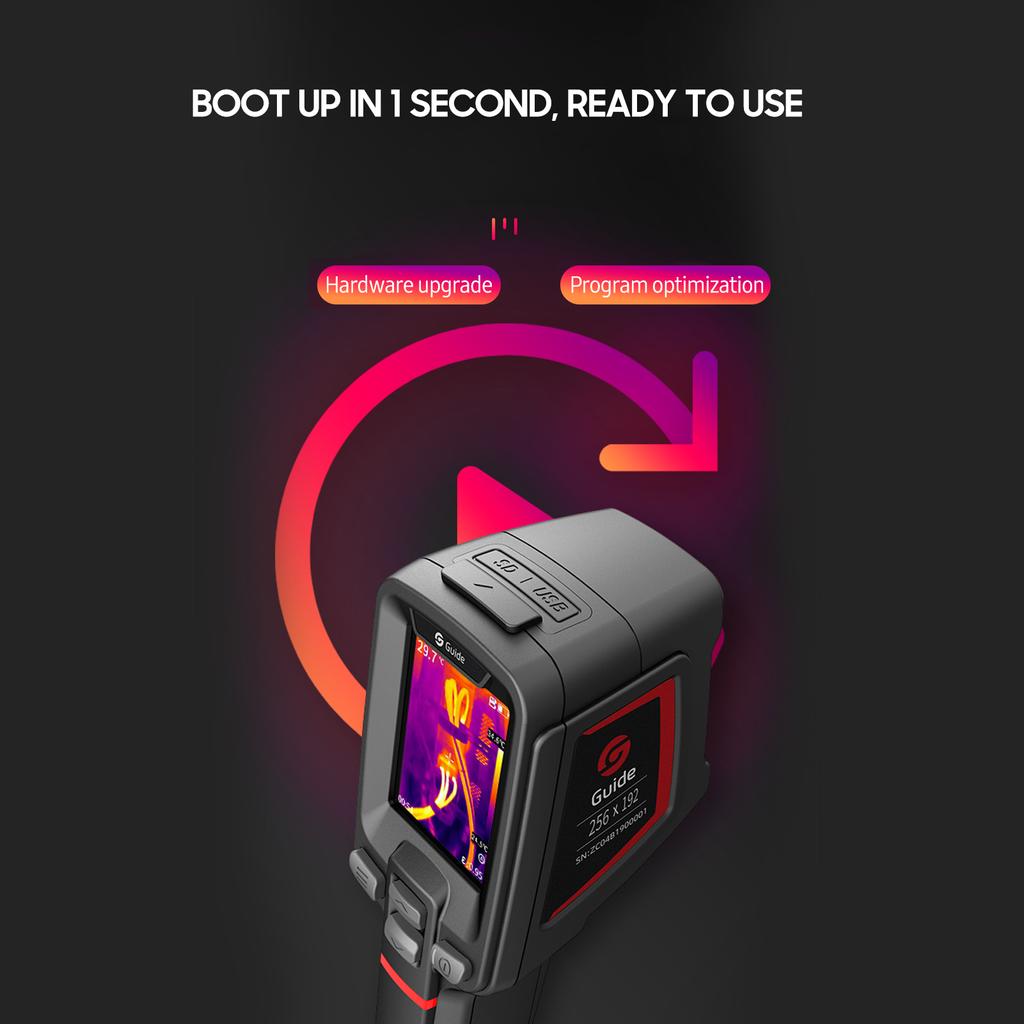 GUIDE PC210 Инструментальная тепловизионная камера, перезаряжаемый тепловизор, 2000 мАч, цифровой промышленный ЖК-дисплей