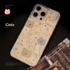 Colorful Bear Head Mobile Phone Case Suitable for Apple 15 Feather Yarn Iphone13 Anti Fall 14 Korean 16 Promax Cartoon