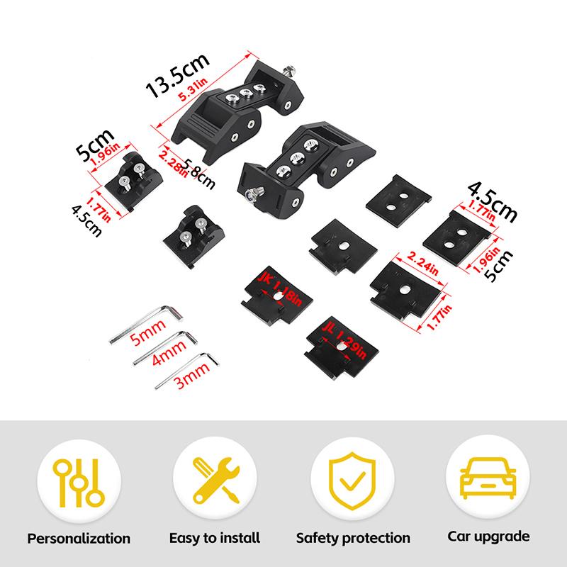 Engine Hood Latches Locking Hood Catch Kit Metal Hood Locks Fit for Jeep Wrangler JK JL JT