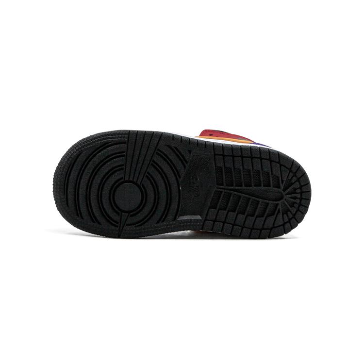 Jordan Air Jordan 1 Slip Resistant Cushioning Abrasion Resistant High top Toddler Shoes Black Red Blue 640735-125