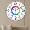 Colorful Kids Teaching Wall Clock Quiet Battery Operated Telling Time Learning Clock for Bedrooms Playrooms Classrooms